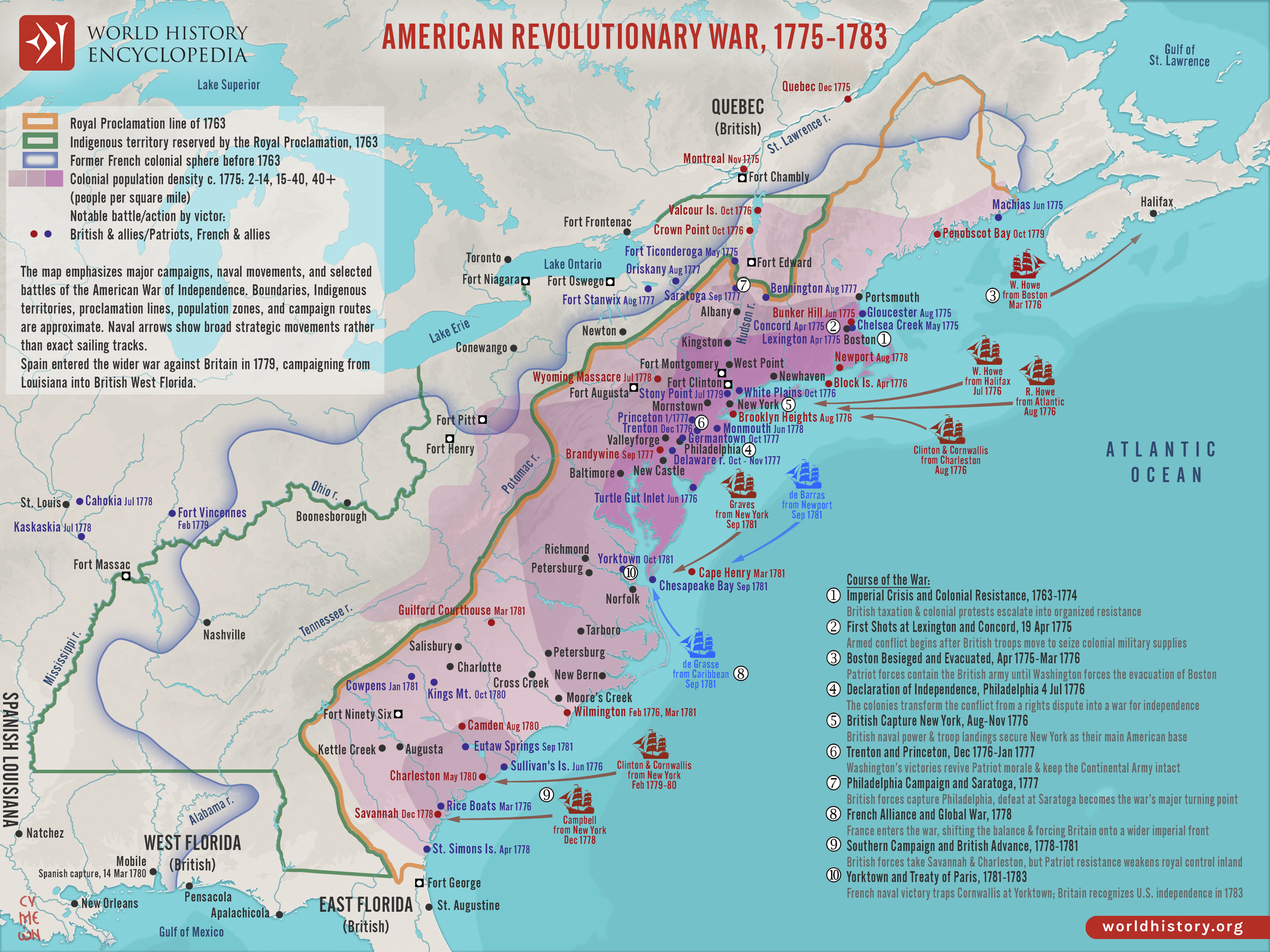 Geography of the Revolutionary War Map Answer Key