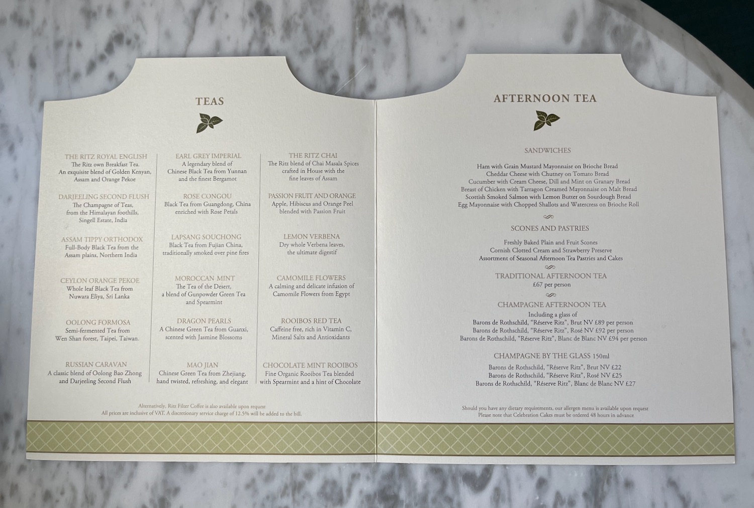 Afternoon Tea Price at the Ritz