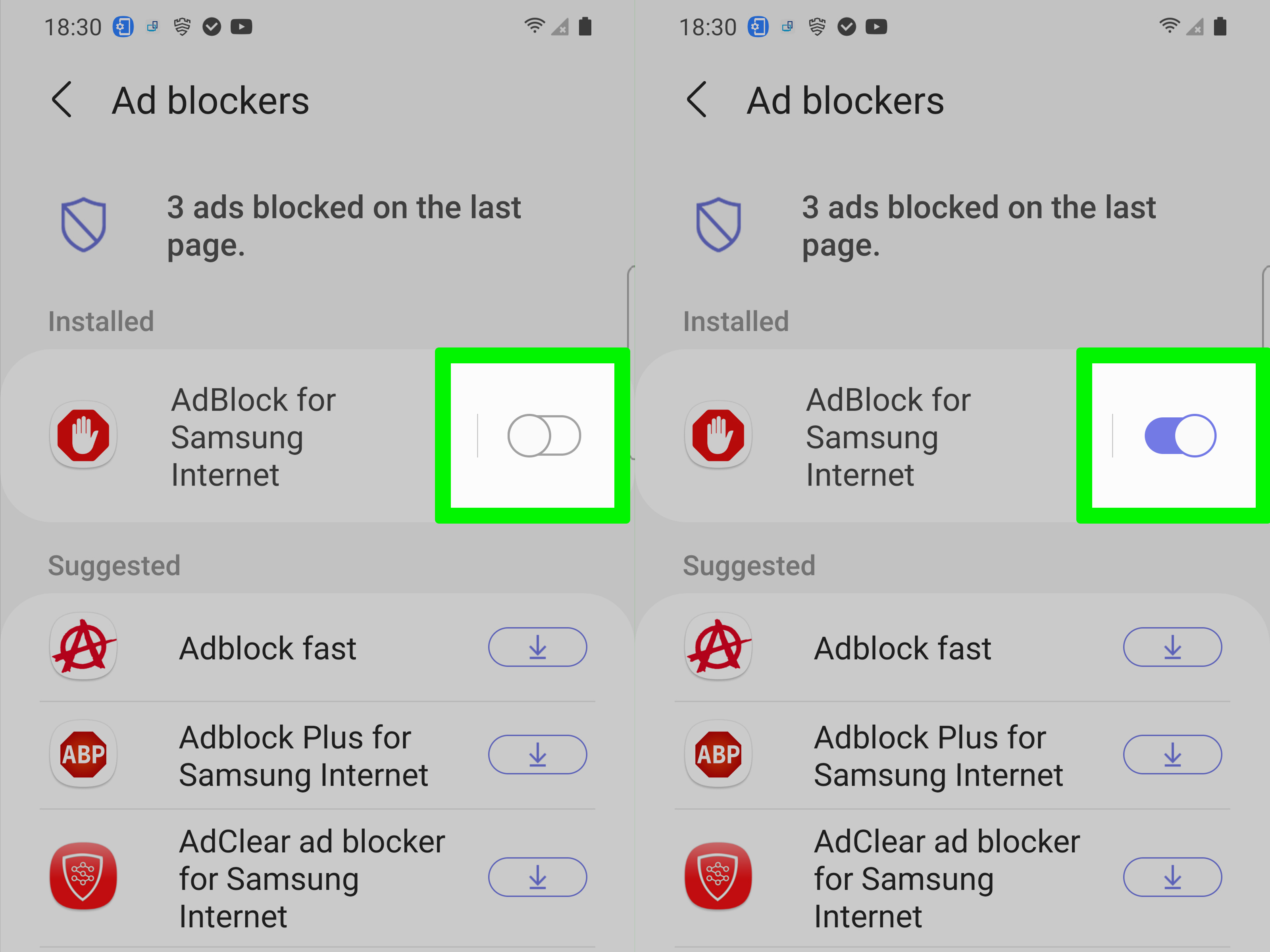 Turn off Adblock Android
