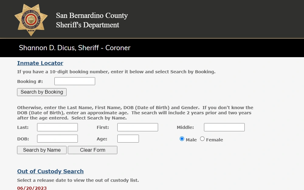 San Bernardino County Inmate Information