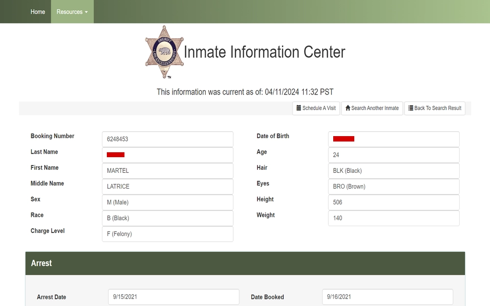 Los Angeles County Sheriff Inmate Locator