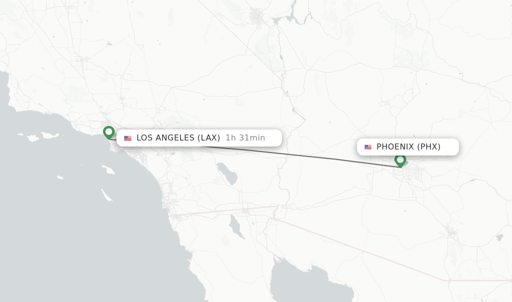 Phx to Lax Flight Time