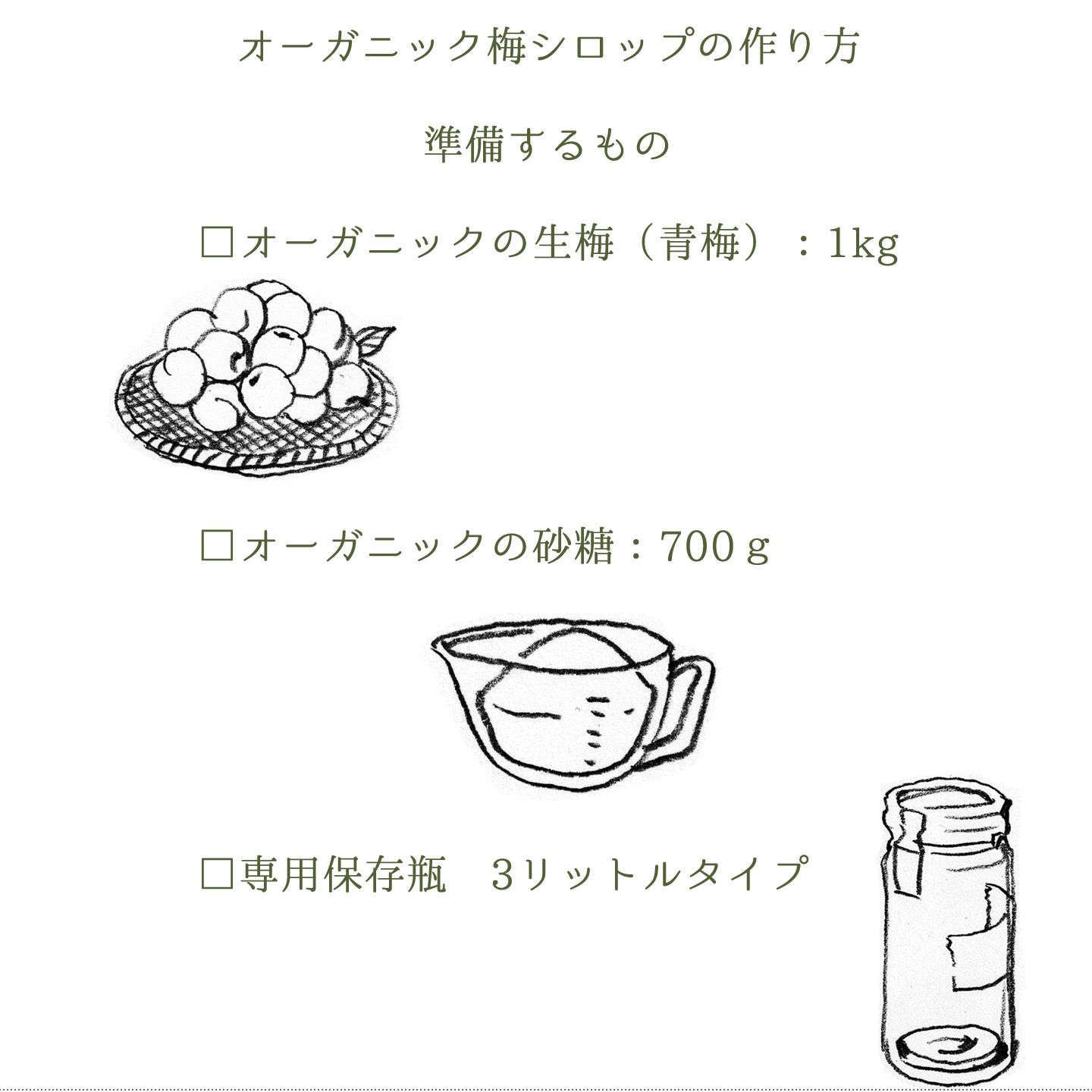 梅シロップ作り方1キロの黄金比！失敗防ぐ保存瓶と発酵対策
