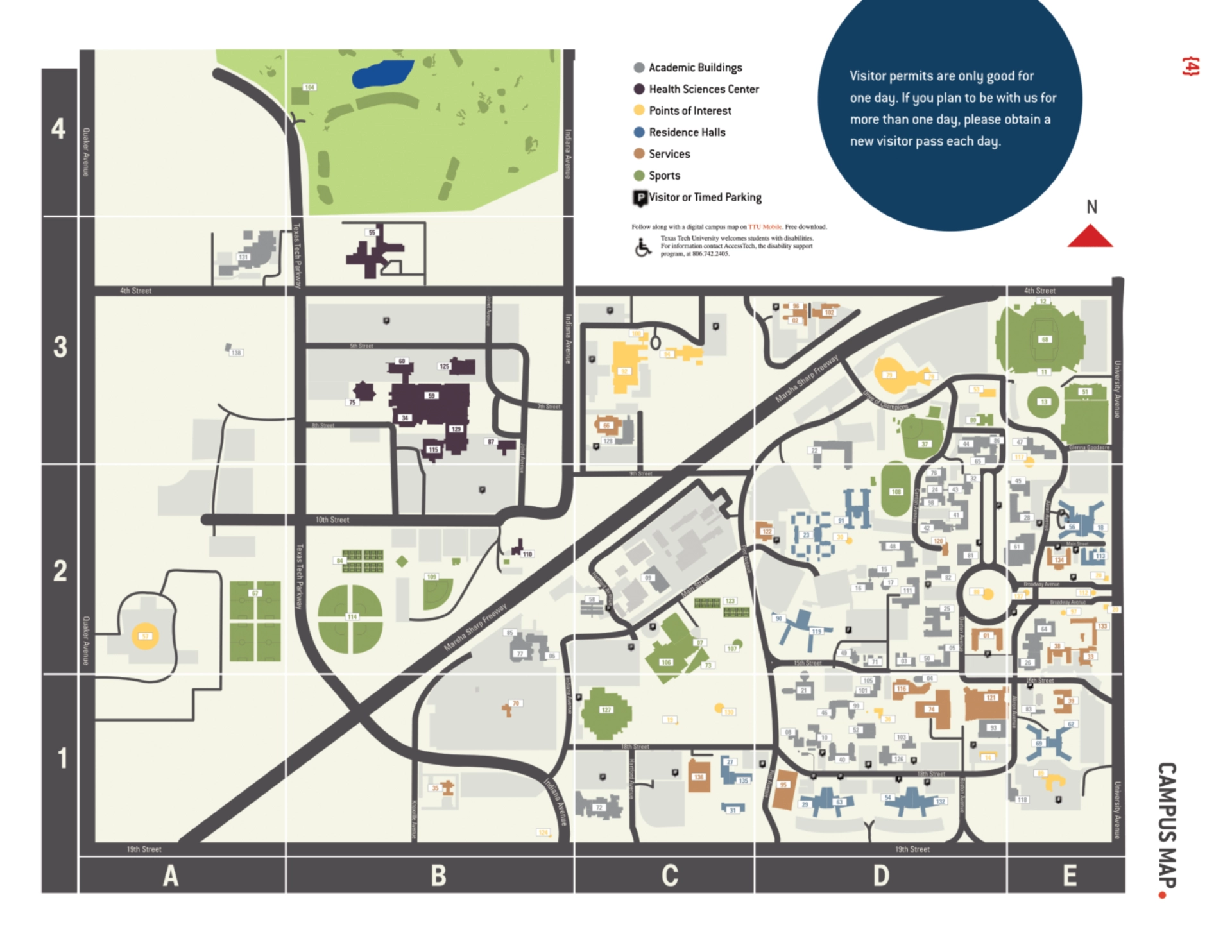 Texas Tech University Campus Map