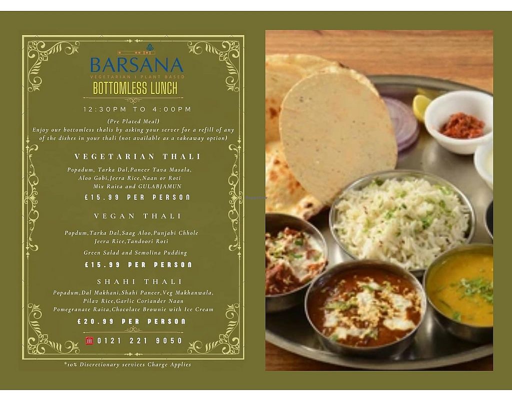 Barsana Pure Vegetarian and Vegan Indian Restaurant