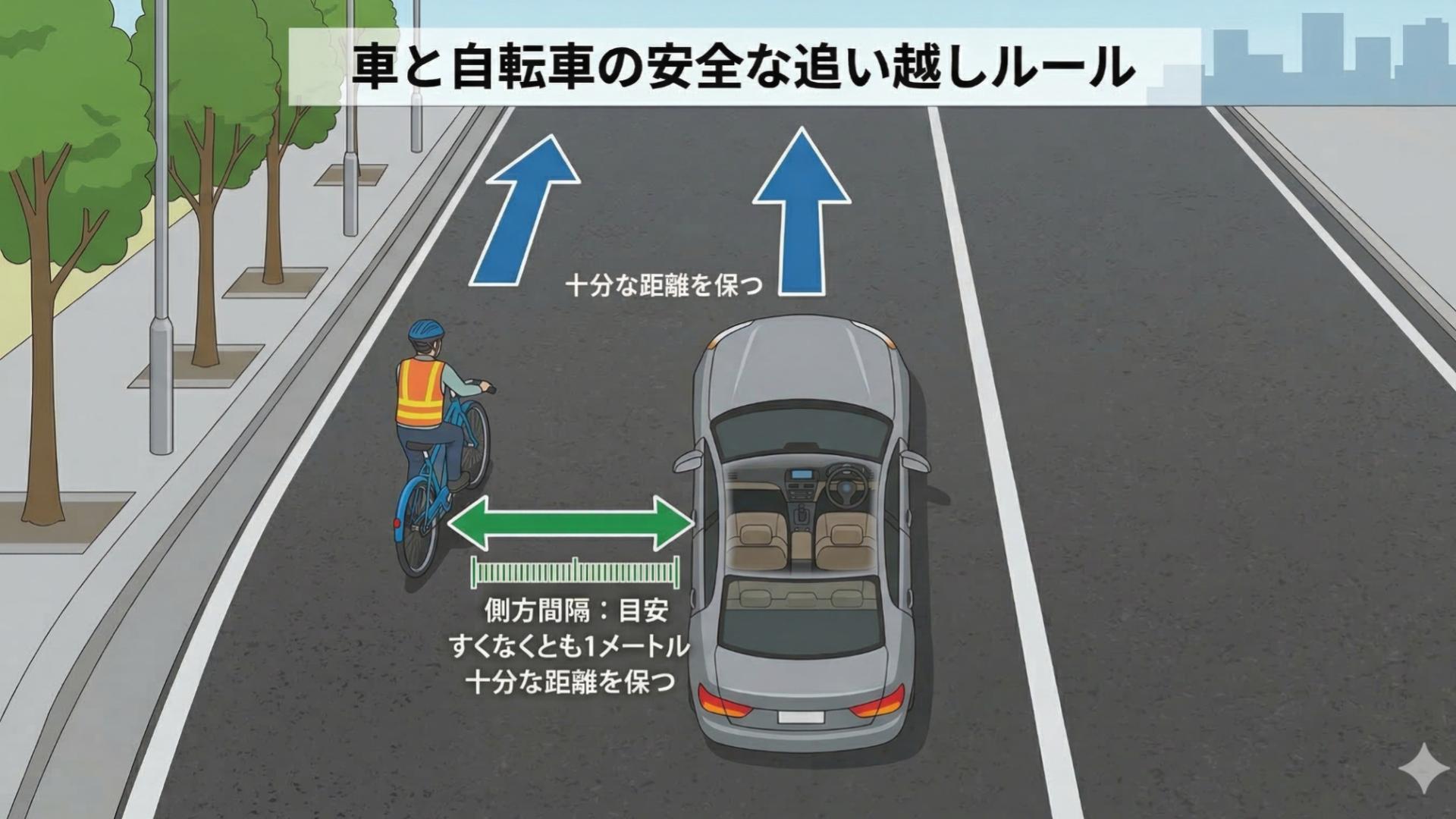 自転車追い越しルールの全貌！車間距離と青切符の罰則基準を解剖