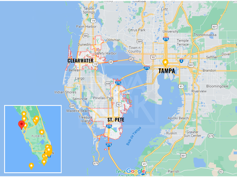 How Far Is Clearwater from St Petersburg