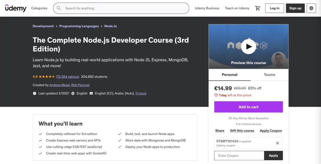 Udemy the Complete Node. Js Developer Course 3Rd Edition Course