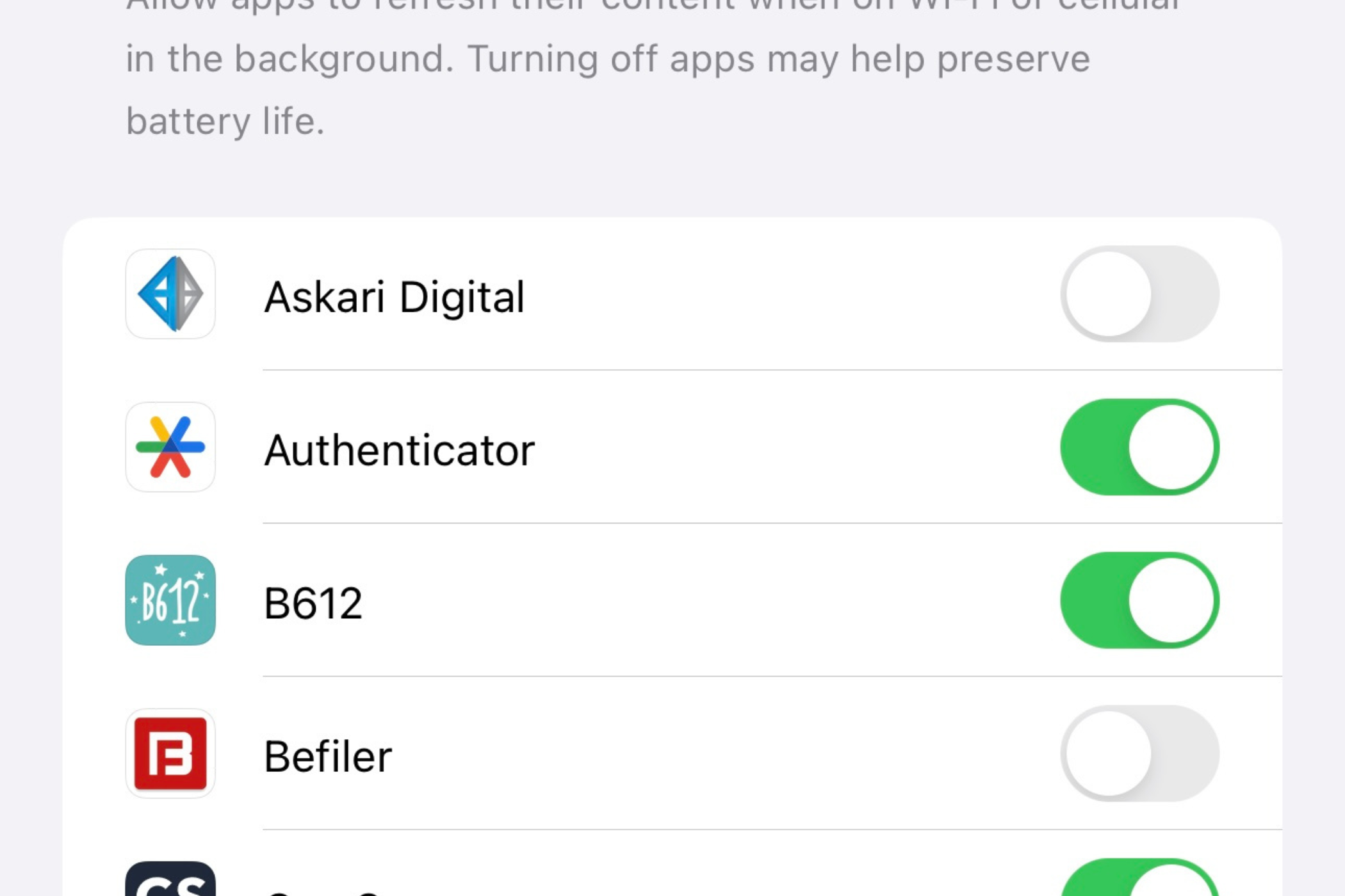 Reduce Smartphone Battery Drain Turn off Background App Refresh for Social Media and Email Apps