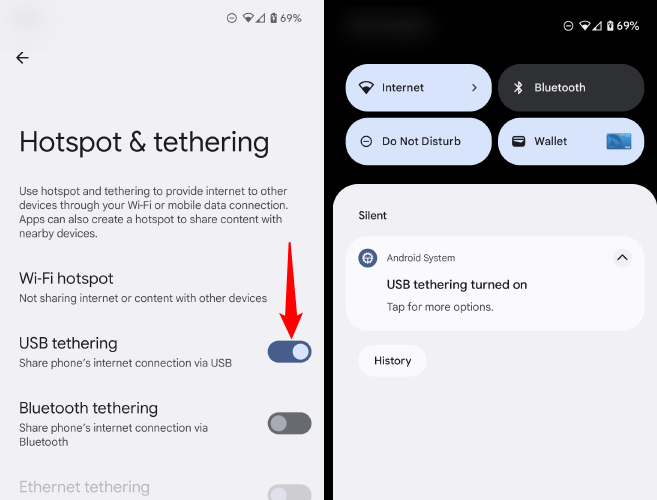 Tethering a Phone to a Laptop